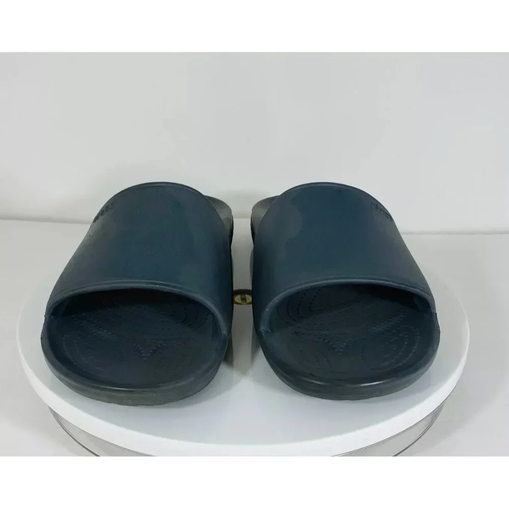 Crocs Comfort Slide Sandals Womens 9 Gray Band Slip On Active‎ Resortwear Gym